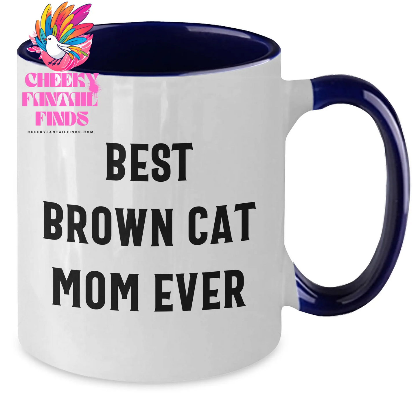 Best Brown Cat Mom Ever 11oz Two Tone Coffee Mug | Funny Brown Cat Gifts for Father's Day Unique Gifts from Daughter - Additional
