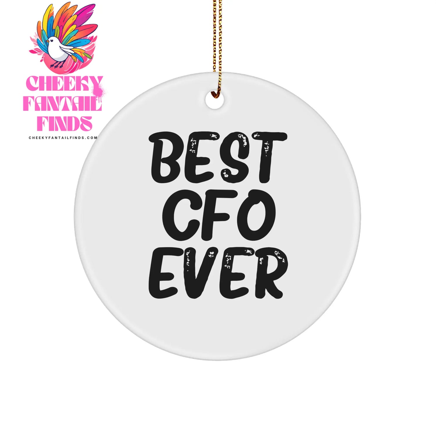 Best CFO Ever CFO Gifts Circle Ornament White Christmas CFO Ornament for Men Women Friends Family - Image 1