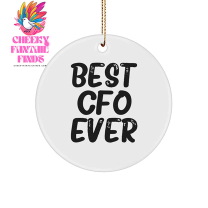 Best CFO Ever CFO Gifts Circle Ornament White Christmas CFO Ornament for Men Women Friends Family - Image 1