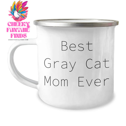 Best Gray Cat Mom Ever Gray Cat Designs Gifts for Dad on Father's Day Unique Camping Mug for Gray Cat Lovers Funny Inspirational Quote for Wife Gifts for Husband - Image 1