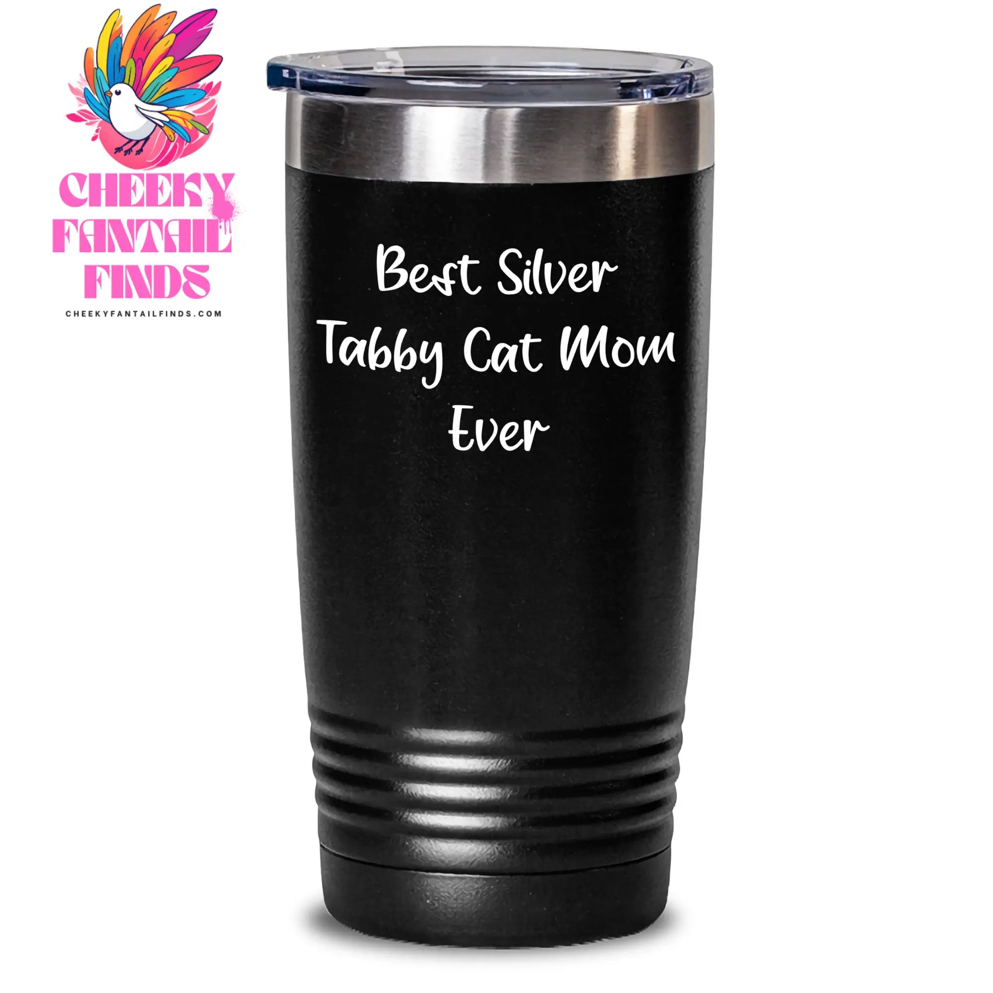 Best Silver Tabby Cat Mom Ever Gifts for Father's Day | Funny 20oz or 30oz Tumbler with Lid for Silver Tabby Cat Lover | Gifts from Daughter, Son - Main