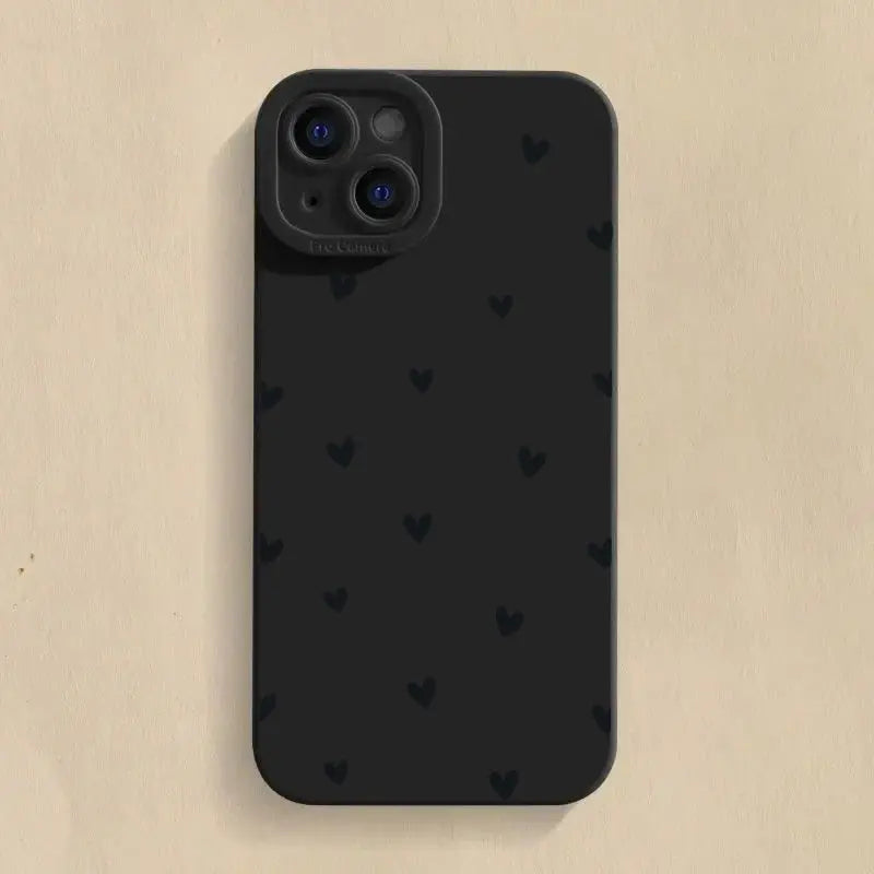Black Love Heart Phone Case For iPhone 16 14 15 13 12 11 Pro Max X XR XS 7 8 15 16 Plus SE 2020 Shockproof Silicone Soft Cover Cheeky Fantail Finds