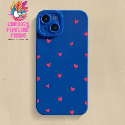 Black Love Heart Phone Case For iPhone 16 14 15 13 12 11 Pro Max X XR XS 7 8 15 16 Plus SE 2020 Shockproof Silicone Soft Cover Cheeky Fantail Finds