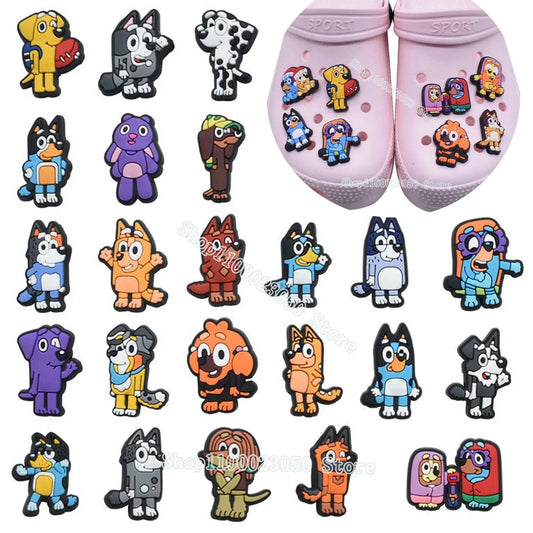 Bluey Bingo Chilli Shoe Charms Buckle Garden Clogs Decoration Sandals Anime Cartoon Slippers Accessories Children Christmas Gift Cheeky Fantail Finds