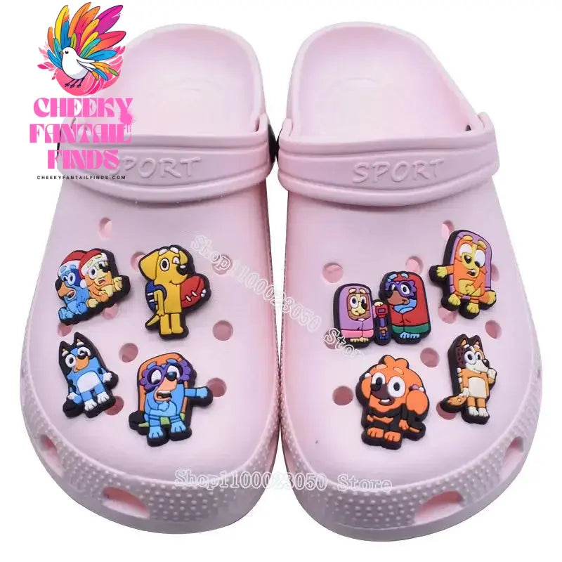 Bluey Bingo Chilli Shoe Charms Buckle Garden Clogs Decoration Sandals Anime Cartoon Slippers Accessories Children Christmas Gift Cheeky Fantail Finds