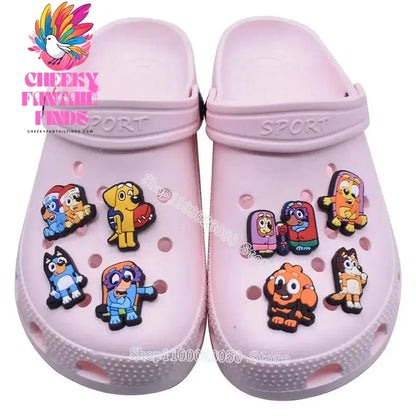 Bluey Bingo Chilli Shoe Charms Buckle Garden Clogs Decoration Sandals Anime Cartoon Slippers Accessories Children Christmas Gift Cheeky Fantail Finds