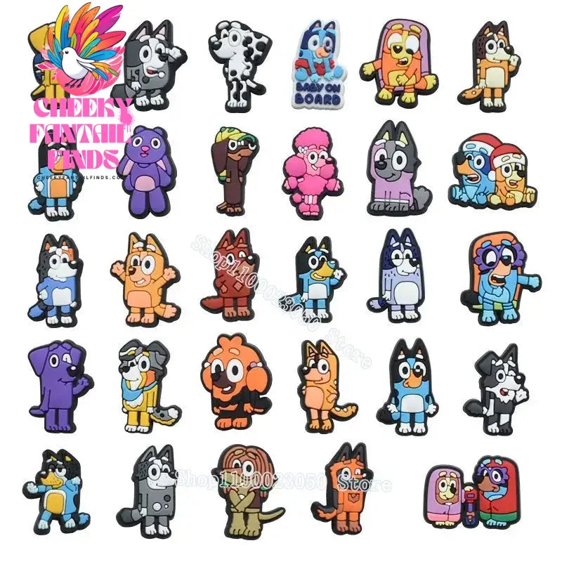 Bluey Bingo Chilli Shoe Charms Buckle Garden Clogs Decoration Sandals Anime Cartoon Slippers Accessories Children Christmas Gift Cheeky Fantail Finds