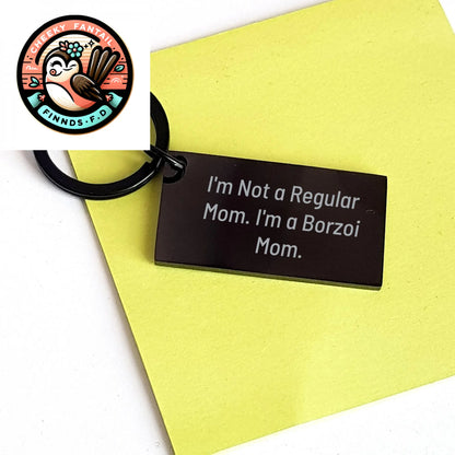 Borzoi Dog Mom Keychain, Funny Quote Gifts from Family for Him, Unique Father's Day Unique Gifts for Men, Stainless Steel Engraved Keychain - Image 3