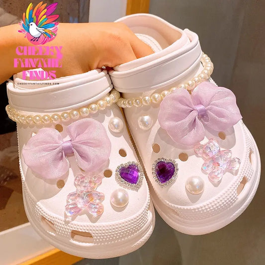 Bowknot Pearl Sneakers Accessories Shoe Buckle Jewelry Cheeky Fantail Finds