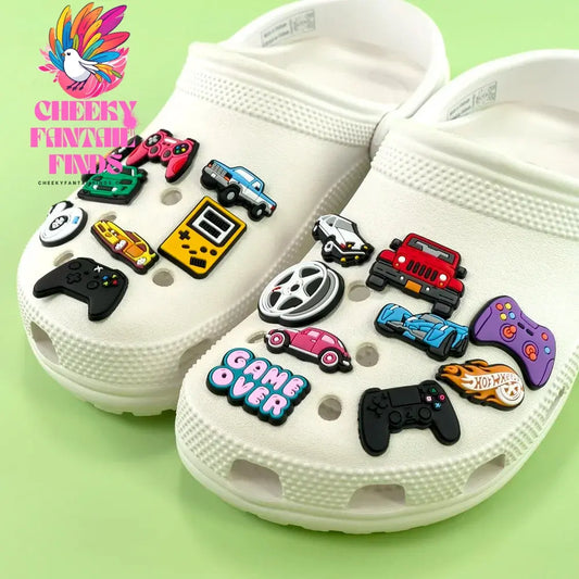 Boy Shoe Charms Car Gamepad Pins for Kids Men Cool Shoe Accessories Gift Creative DIY Decorations Buckle Fit Sandal Ornament - Cheeky Fantail Finds