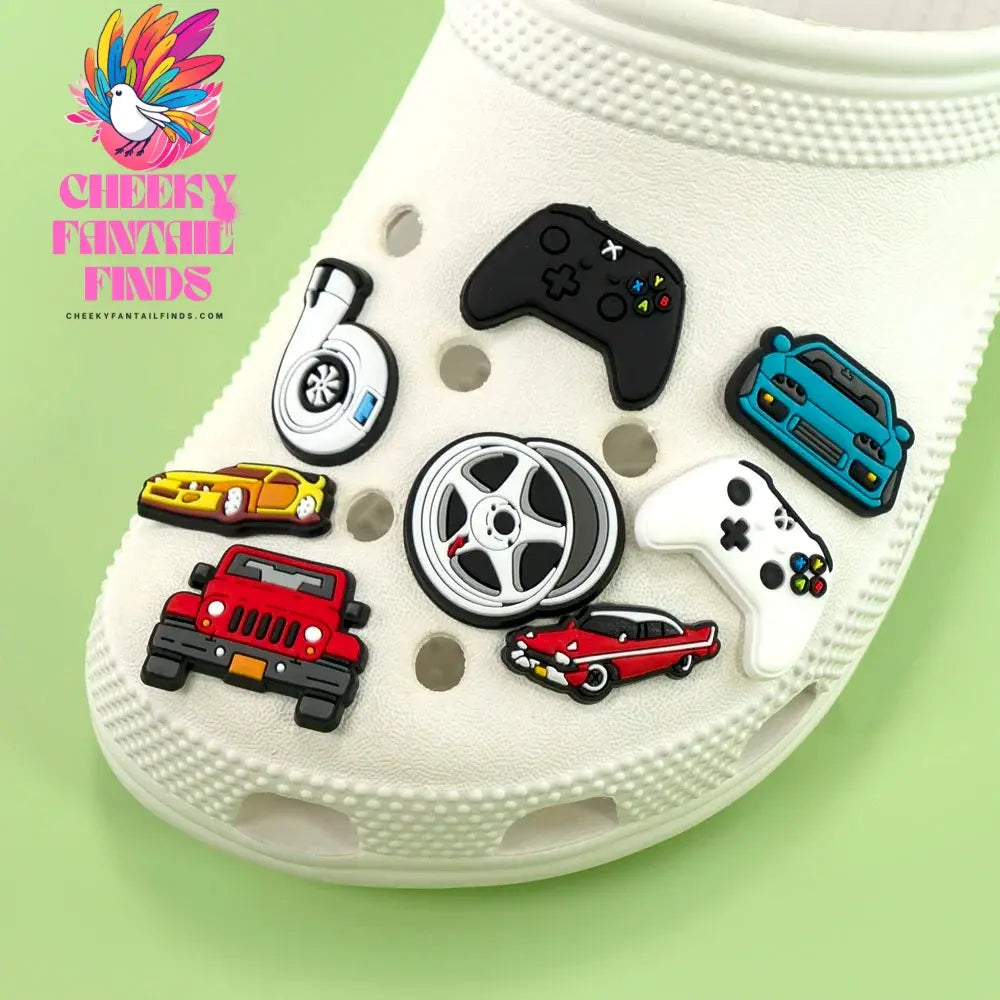 Boy Shoe Charms Car Gamepad Pins for Kids Men Cool Shoe Accessories Gift Creative DIY Decorations Buckle Fit Sandal Ornament - Cheeky Fantail Finds
