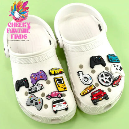 Boy Shoe Charms Car Gamepad Pins for Kids Men Cool Shoe Accessories Gift Creative DIY Decorations Buckle Fit Sandal Ornament - Cheeky Fantail Finds