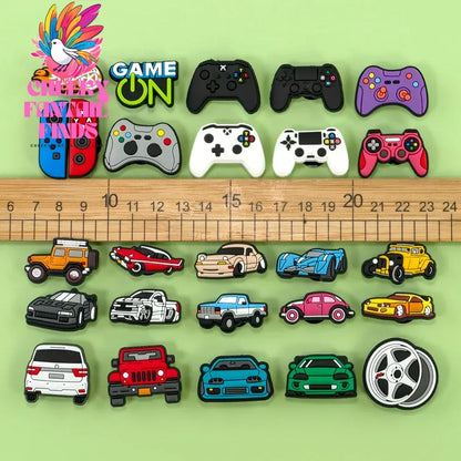 Boy Shoe Charms Car Gamepad Pins for Kids Men Cool Shoe Accessories Gift Creative DIY Decorations Buckle Fit Sandal Ornament - Cheeky Fantail Finds
