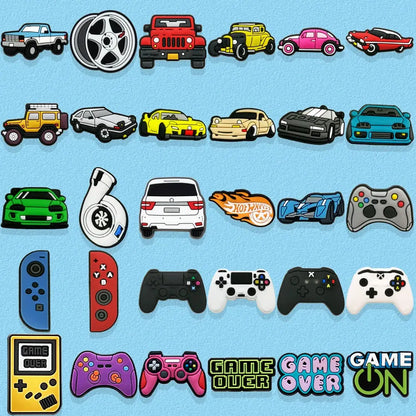Boy Shoe Charms Car Gamepad Pins for Kids Men Cool Shoe Accessories Gift Creative DIY Decorations Buckle Fit Sandal Ornament - Cheeky Fantail Finds