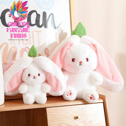 Bunny Stuffed Animal Plush Reversible Strawberry Bunny Plush Doll With Zipper Cute Soft Rabbit Room Decoration Toys For Easter G Cheeky Fantail Finds