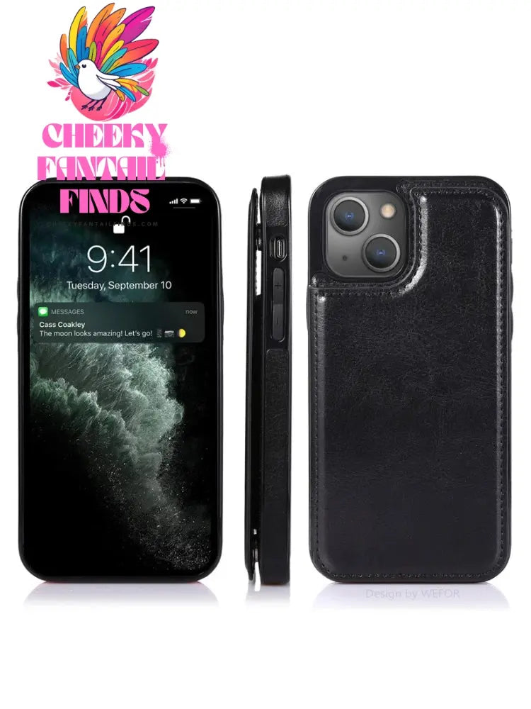 Business Wallet Case For iPhone 14 13 12 11 Pro Max 7 8 Plus Mini SE XR XS Max X Retro Flip Leather Card Holder Phone Cover Cheeky Fantail Finds