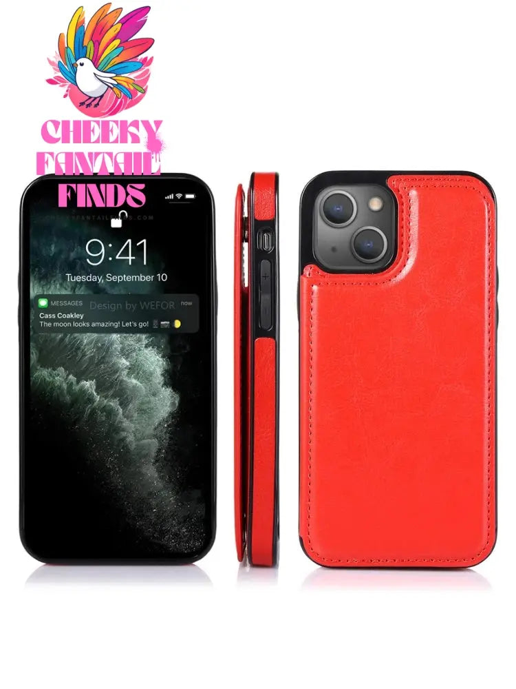 Business Wallet Case For iPhone 14 13 12 11 Pro Max 7 8 Plus Mini SE XR XS Max X Retro Flip Leather Card Holder Phone Cover Cheeky Fantail Finds