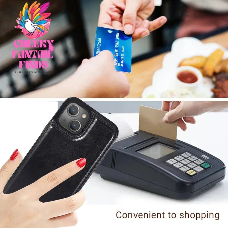 Business Wallet Case For iPhone 14 13 12 11 Pro Max 7 8 Plus Mini SE XR XS Max X Retro Flip Leather Card Holder Phone Cover Cheeky Fantail Finds