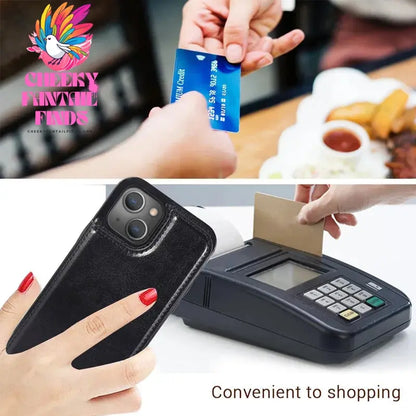 Business Wallet Case For iPhone 14 13 12 11 Pro Max 7 8 Plus Mini SE XR XS Max X Retro Flip Leather Card Holder Phone Cover Cheeky Fantail Finds