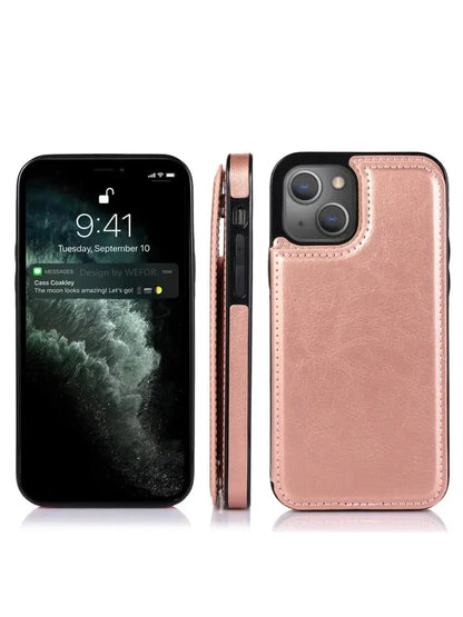 Business Wallet Case For iPhone 14 13 12 11 Pro Max 7 8 Plus Mini SE XR XS Max X Retro Flip Leather Card Holder Phone Cover Cheeky Fantail Finds
