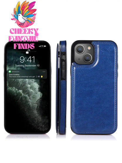 Business Wallet Case For iPhone 14 13 12 11 Pro Max 7 8 Plus Mini SE XR XS Max X Retro Flip Leather Card Holder Phone Cover Cheeky Fantail Finds