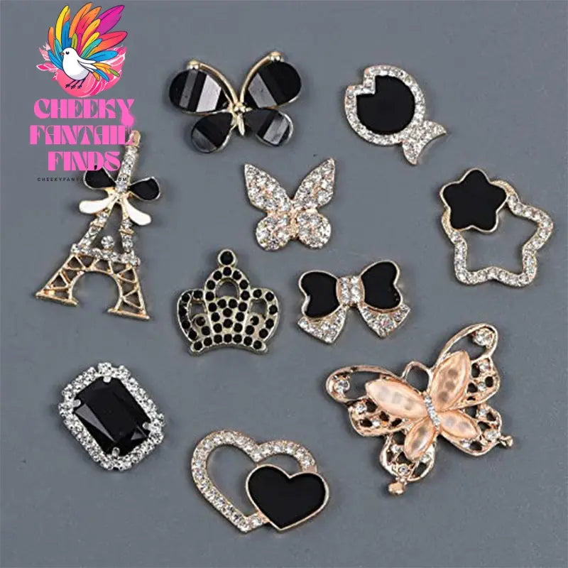 Butterfly Rhinestone Shoe Buckle Hole Shoe Buckle Slippers Sandals Decorative Accessories Cheeky Fantail Finds