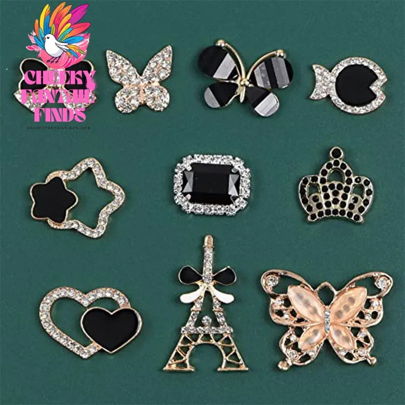 Butterfly Rhinestone Shoe Buckle Hole Shoe Buckle Slippers Sandals Decorative Accessories Cheeky Fantail Finds