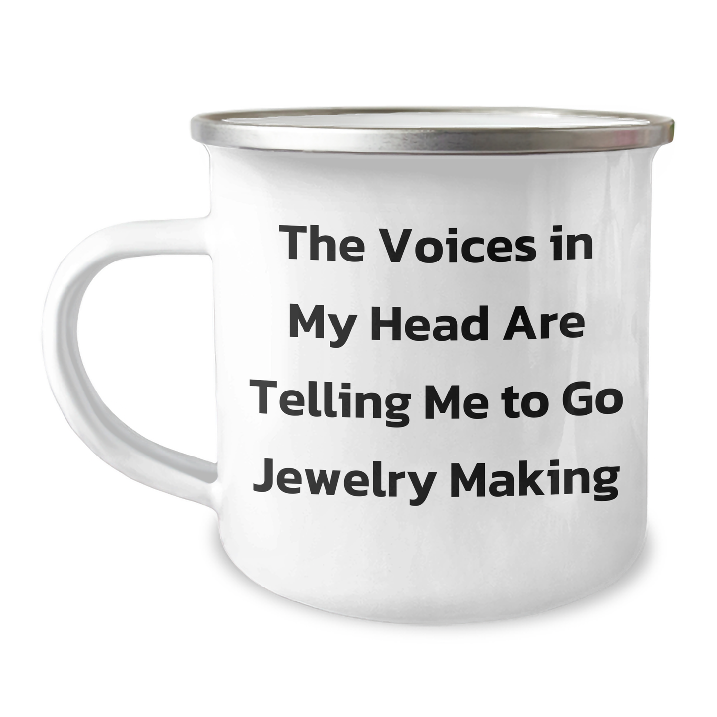 Funny Jewelry Making Gifts for Her, Gifts from Friends, Inspirational Camping Mug, The Voices In My Head Are Telling Me To Go Jewelry Making, Unique Graduation Gifts for Women - Image 1