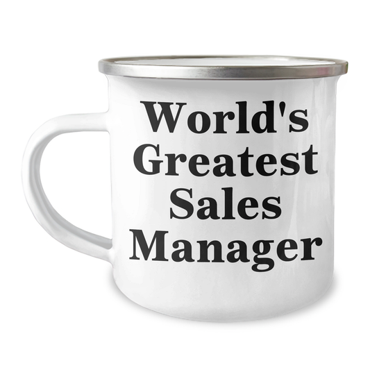 Funny Sales Manager Gifts, World's Greatest Sales Manager Camping Mug for Graduation, 'World's Greatest' Quote, Gifts from Friends, Gifts for Sales Manager - Image 1