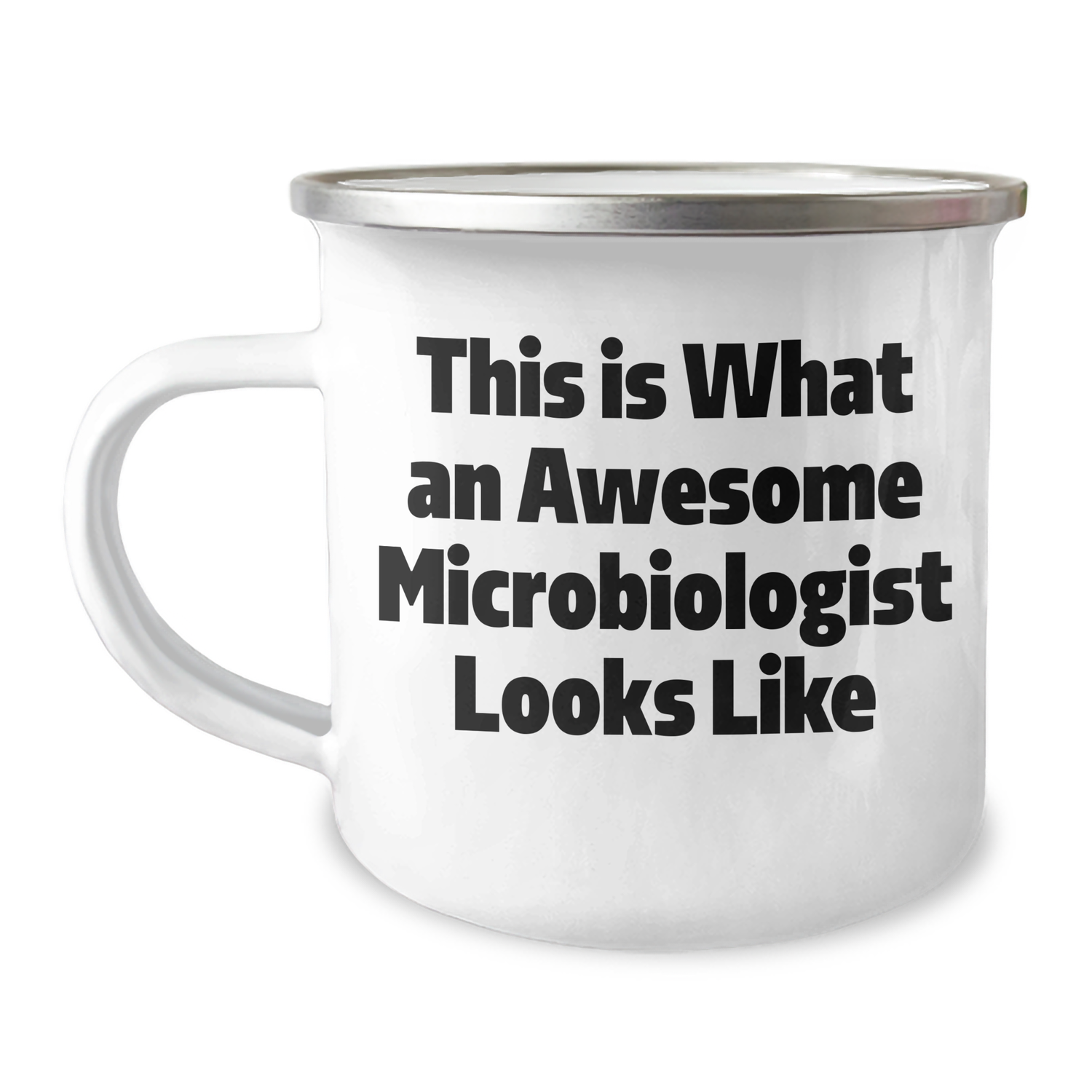 Funny Microbiologist Gifts for Him This Is What An Awesome Microbiologist Looks Like Stainless Steel Camping Mug from Family, Gifts for Microbiologist Dad, Unique Father's Day Present - Image 1