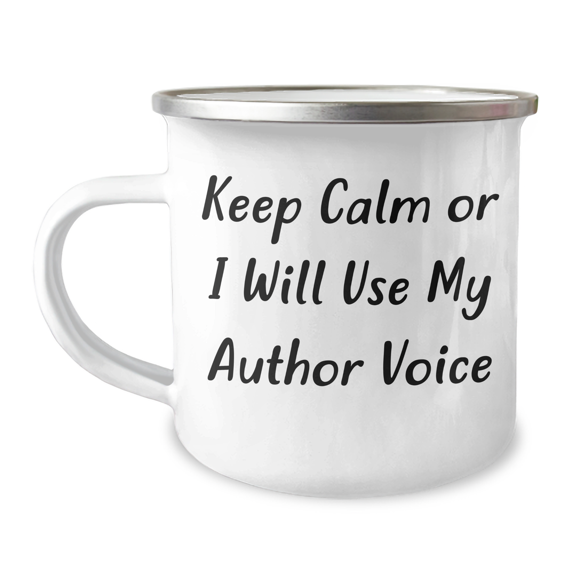 Author's Humorous Camping Mug - Funny Quote for Dad's Unique Gifts from Family and Friends - Keep Calm Or I Will Use My Author Voice - Image 1