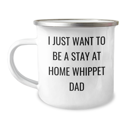 Whippet Dog Lover's Camping Mug, Funny Quote, Gifts from Men for Whippet Dog Dad on Father's Day, Perfect for Outdoor Enthusiasts, Gifts for Whippet Dog Owners - Image 1