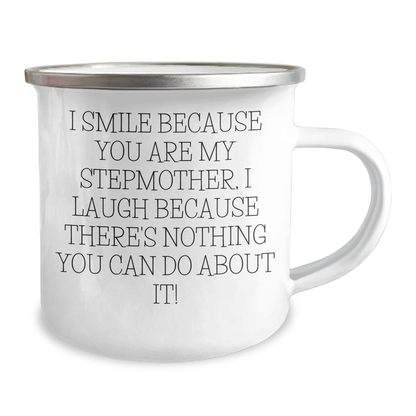 Funny Stepmother Gifts, Stepmother Camping Mug, I Smile Because You Are My Stepmother, Unique Gifts for Men, Women, Friends, Family - Image 2
