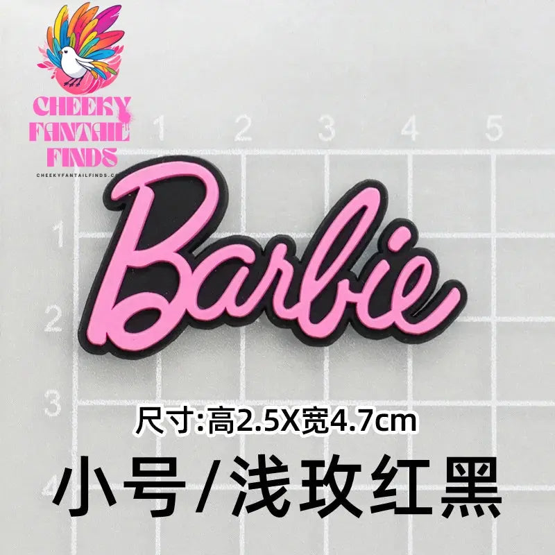 CCF  20P Cute Cartoon PVC Pink Fashion Barbie Shoe Flowers DIY Hole Shoes Sandals Charm Shoes Accessories Party Festival Gifts Cheeky Fantail Finds