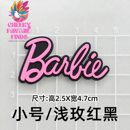 CCF  20P Cute Cartoon PVC Pink Fashion Barbie Shoe Flowers DIY Hole Shoes Sandals Charm Shoes Accessories Party Festival Gifts Cheeky Fantail Finds