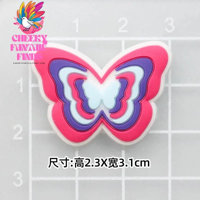CCF  20P Cute Cartoon PVC Pink Fashion Barbie Shoe Flowers DIY Hole Shoes Sandals Charm Shoes Accessories Party Festival Gifts Cheeky Fantail Finds