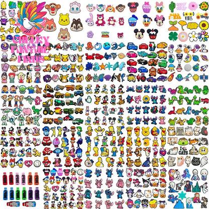 CCF 25 sets Cartoon Anime Shoe Charms Accessories PVC Shoe Decrations Wristband Buckle Kids X-mas Gifts Cheeky Fantail Finds