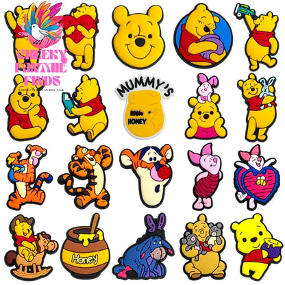 CCF 25 sets Cartoon Anime Shoe Charms Accessories PVC Shoe Decrations Wristband Buckle Kids X-mas Gifts Cheeky Fantail Finds