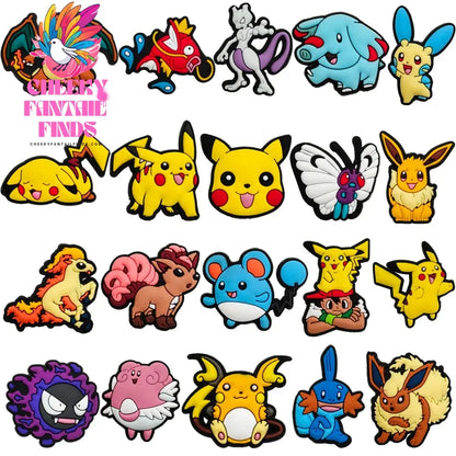 CCF 25 sets Cartoon Anime Shoe Charms Accessories PVC Shoe Decrations Wristband Buckle Kids X-mas Gifts Cheeky Fantail Finds