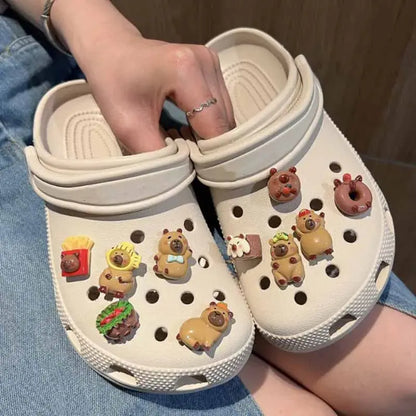 CCF Capybara Set Shoes Accessories Charming Cartoon Animal Shoe Buckles DIY Soft Adhesive Adults Creative Gift Cheeky Fantail Finds