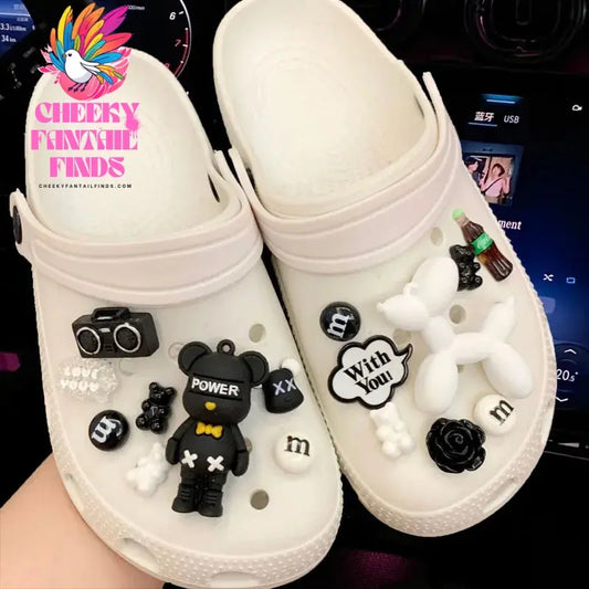 CCF Cartoon Musical Bear Shoe Charm DIY Shoe Decorations Accessories for Bogg Bag Slides Sandals Clogs Kids Gifts Cheeky Fantail Finds