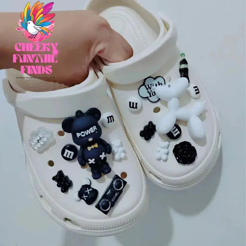 CCF Cartoon Musical Bear Shoe Charm DIY Shoe Decorations Accessories for Bogg Bag Slides Sandals Clogs Kids Gifts Cheeky Fantail Finds
