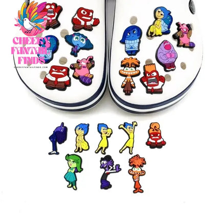 CCF Kawaii Inside Out 2 Shoe Buckle Cute Cartoon Anime Diy Pvc Shoe Decoration Clogs Charms Gift For Kids Boys Girls Teens Cheeky Fantail Finds