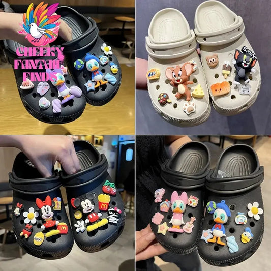CCF Mickey and Minnie Cartoon Dog  Tom and Jerry Shoe Charms Accessories Clog Sandals Decorations Pins Favor Gift Cheeky Fantail Finds