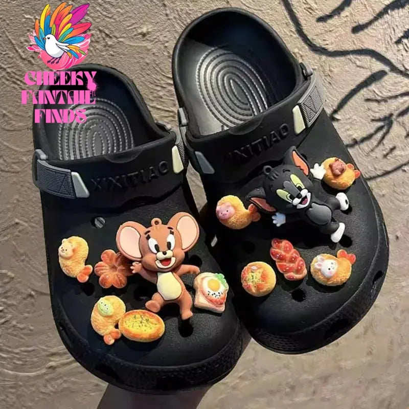 CCF Mickey and Minnie Cartoon Dog  Tom and Jerry Shoe Charms Accessories Clog Sandals Decorations Pins Favor Gift Cheeky Fantail Finds
