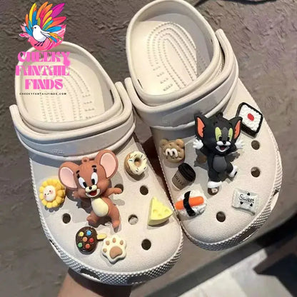 CCF Mickey and Minnie Cartoon Dog  Tom and Jerry Shoe Charms Accessories Clog Sandals Decorations Pins Favor Gift Cheeky Fantail Finds