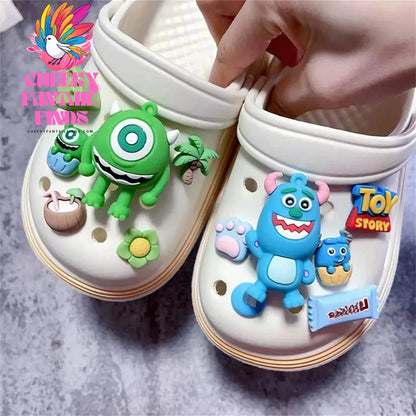 CCF  Toy Mobilization Charm Shoes with 3D Strawberry Bear Three Eyes Zaichuang DIY Wooden Clogs Children's Sandals Accessories Cheeky Fantail Finds