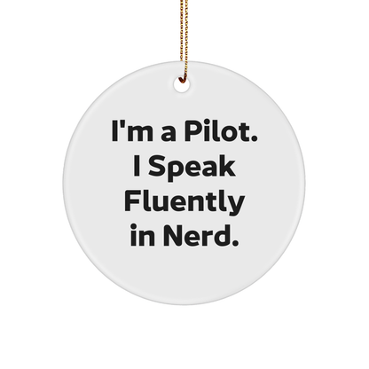 Pilot Gifts from the Heart, Funny Quote Ornament for Men, Circle Ornament for Christmas, Gifts for Pilot Friends, Durable MDF Circle Shaped - Image 1