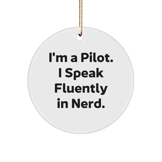 Pilot Gifts from the Heart, Funny Quote Ornament for Men, Circle Ornament for Christmas, Gifts for Pilot Friends, Durable MDF Circle Shaped - Image 1