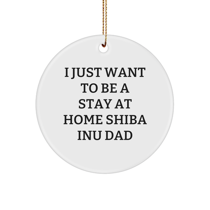 Shiba Inu Dad's Christmas Wish, Funny Gifts for Shiba Inu Dog Owners - Circle Ornament, Gifts from Friends and Family - Image 1